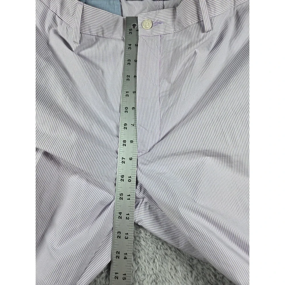 Polo Ralph Lauren Pants 40/32 Purple Seersucker Stripe Mens Classic Fit Cuffed